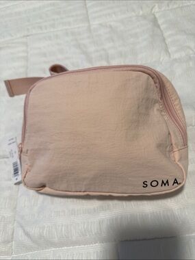 Soma Blush Pink Travel Cosmetic Pouch with Top Zip
